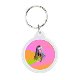 Брелок круглый Billie Eilish: в Ухте, пластик и полированная сталь | круглая форма, металлическое крепление в виде кольца | billie eilish | lovely | music | ocean eyes | pop | билли айлиш | девушка | музыка | океан | поп | эйлиш | элиш
