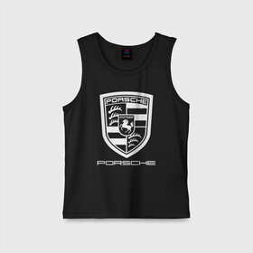 Детская майка хлопок с принтом PORSCHE в Ухте,  |  | auto | porsche | sport | авто | автомобиль | автомобильные | бренд | марка | машины | порше | спорт