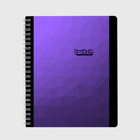 Тетрадь с принтом Twitch в Ухте, 100% бумага | 48 листов, плотность листов — 60 г/м2, плотность картонной обложки — 250 г/м2. Листы скреплены сбоку удобной пружинной спиралью. Уголки страниц и обложки скругленные. Цвет линий — светло-серый
 | видеоигры | видеостриминг | киберспорт | стрим | трансляции | турниры