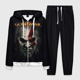 Мужской костюм 3D с принтом God of War в Ухте, 100% полиэстер | Манжеты и пояс оформлены тканевой резинкой, двухслойный капюшон со шнурком для регулировки, карманы спереди | god of war | арес | афина | бог | бог войны | воин | генерал | гидра | кратос | призрак | спарта | татуировка