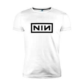 Мужская футболка хлопок Slim с принтом Nine Inch Nails в Ухте, 92% хлопок, 8% лайкра | приталенный силуэт, круглый вырез ворота, длина до линии бедра, короткий рукав | industrial | industrial rock | nine inch nails
