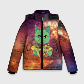 Зимняя куртка для мальчиков 3D Космический Кот: в Ухте, ткань верха — 100% полиэстер; подклад — 100% полиэстер, утеплитель — 100% полиэстер | длина ниже бедра, удлиненная спинка, воротник стойка и отстегивающийся капюшон. Есть боковые карманы с листочкой на кнопках, утяжки по низу изделия и внутренний карман на молнии. 
Предусмотрены светоотражающий принт на спинке, радужный светоотражающий элемент на пуллере молнии и на резинке для утяжки | cat | cosmic | galaxy | pizza | taco | в космосе | галактика | космос | кот | коты | пицца | тако