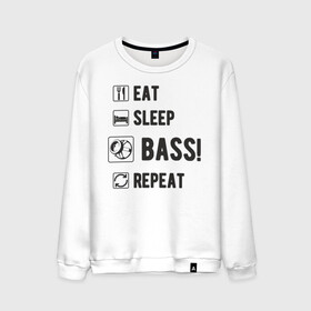 Мужской свитшот хлопок с принтом Eat, sleep, bass, repeat в Ухте, 100% хлопок |  | автозвук | басы | музыка | сабвуфер