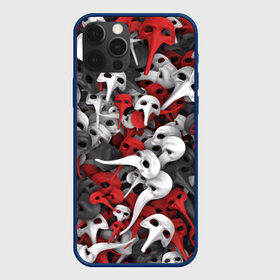 Чехол для iPhone 12 Pro с принтом Венецианские маски в Ухте, силикон | область печати: задняя сторона чехла, без боковых панелей | белый | венеция | длинный | карнавал | красный | маска | маскарад | нос | паттрен | театр | хипстер | черный