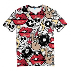 Мужская футболка 3D с принтом Тяжёлый рок в Ухте, 100% полиэфир | прямой крой, круглый вырез горловины, длина до линии бедер | 