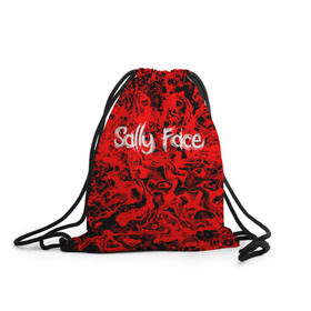 Рюкзак-мешок 3D с принтом Sally Face Bloody в Ухте, 100% полиэстер | плотность ткани — 200 г/м2, размер — 35 х 45 см; лямки — толстые шнурки, застежка на шнуровке, без карманов и подкладки | cтикер | game | larry | mask | new | sally face | sf | ангел | без маски | гизмо | девид | девочка | игра | казнь | компьютер | кровь | лари | ларри | лицемер | логотип | мальчик | маска | молнии | мрачная | на лице | надпись