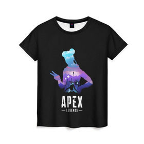 Женская футболка 3D с принтом Apex Legends. Lifeline в Ухте, 100% полиэфир ( синтетическое хлопкоподобное полотно) | прямой крой, круглый вырез горловины, длина до линии бедер | apex | bangalore | battle | bloodhound | caustic | frontier | gibraltar | legends | lifeline | mirage | pathfinder | royale | shooter | битва | королевская | лайфлайн | легенды | фронтир | шутер