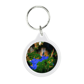 Брелок круглый Minecraft: в Ухте, пластик и полированная сталь | круглая форма, металлическое крепление в виде кольца | blade | blocks | creeper | cubes | game | ken | mine craft | minecraft | mobs | sword | игры | крипер | майн крафт | майнкрафт | моб