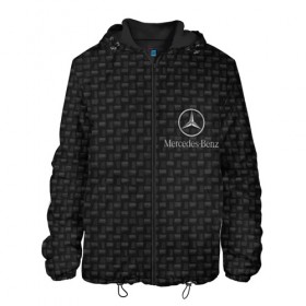 Мужская куртка 3D с принтом Mercedes в Ухте, ткань верха — 100% полиэстер, подклад — флис | прямой крой, подол и капюшон оформлены резинкой с фиксаторами, два кармана без застежек по бокам, один большой потайной карман на груди. Карман на груди застегивается на липучку | amg | mercedes | авто | автомобиль | иномарка | логотип | машина | мерседес | текстура