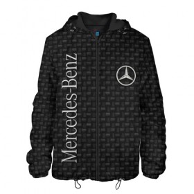 Мужская куртка 3D с принтом Mercedes в Ухте, ткань верха — 100% полиэстер, подклад — флис | прямой крой, подол и капюшон оформлены резинкой с фиксаторами, два кармана без застежек по бокам, один большой потайной карман на груди. Карман на груди застегивается на липучку | amg | mercedes | авто | автомобиль | иномарка | логотип | машина | мерседес | текстура