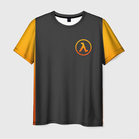 Мужская футболка 3D с принтом HALF-LIFE в Ухте, 100% полиэфир | прямой крой, круглый вырез горловины, длина до линии бедер | aperture laboratorie | black mesa | gordon freeman | half life | half life 3 | logo | valve | блэк меса | вэлв | гордон фриман | игра | лого | монтировка | фантастика | халф лайф