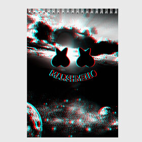Скетчбук с принтом Marshmello в Ухте, 100% бумага
 | 48 листов, плотность листов — 100 г/м2, плотность картонной обложки — 250 г/м2. Листы скреплены сверху удобной пружинной спиралью | christopher comstock | dj | marshmello | music | диджей | клубная музыка | клубняк | крис комсток | логотип | маршмеллоу | музыка