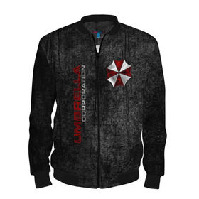 Мужской бомбер 3D с принтом Umbrella corporation  в Ухте, 100% полиэстер | застегивается на молнию, по бокам два кармана без застежек, по низу бомбера и на воротнике - эластичная резинка | biohazard | evil | project alice | r.p.d | resident | амбрелла | вирус g | вирус т | грандж | зомби | зонт | йовович | клэр | леон | милла | обитель зла | умбрелла | элис