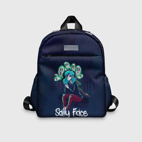 Детский рюкзак 3D с принтом Sally Face в Ухте, 100% полиэстер | лямки с регулируемой длиной, сверху петелька, чтобы рюкзак можно было повесить на вешалку. Основное отделение закрывается на молнию, как и внешний карман. Внутри дополнительный карман. По бокам два дополнительных кармашка | Тематика изображения на принте: blue | diane | face | fisher | gizmo | henry | johnson | killer | larry | sally | генри | гизмо | джонсон | диана | ларри | лицо | салли | фейс | фишер