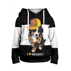 Детская толстовка 3D с принтом I like music в Ухте, 100% полиэстер | двухслойный капюшон со шнурком для регулировки, мягкие манжеты на рукавах и по низу толстовки, спереди карман-кенгуру с мягким внутренним слоем | Тематика изображения на принте: 