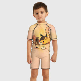 Детский купальный костюм 3D Детектив Пика: в Ухте, Полиэстер 85%, Спандекс 15% | застежка на молнии на спине | detective pikachu | pikachu | pokemon | детектив пикачу | пика | покемон