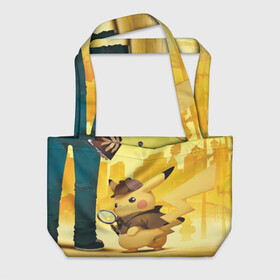 Пляжная сумка 3D Детектив Пикачу: в Ухте, 100% полиэстер | застегивается на металлическую кнопку; внутренний карман застегивается на молнию. Стенки укреплены специальным мягким материалом, чтобы защитить содержимое от несильных ударов
 | detective pikachu | pikachu | pokemon | детектив пикачу | пика | покемон