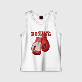Детская майка хлопок с принтом National Team Boxing в Ухте,  |  | Тематика изображения на принте: бокс | перчатки