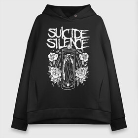 Женское худи Oversize хлопок с принтом Suicide Silence в Ухте, френч-терри — 70% хлопок, 30% полиэстер. Мягкий теплый начес внутри —100% хлопок | боковые карманы, эластичные манжеты и нижняя кромка, капюшон на магнитной кнопке | metal | suicide silence | грув метал | группы | дэткор | метал | музыка | ню метал | рок