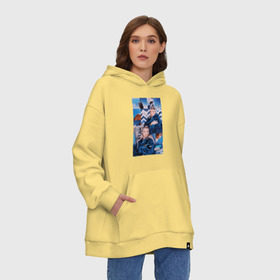 Худи SuperOversize хлопок с принтом Billie Eilish в Ухте, 70% хлопок, 30% полиэстер, мягкий начес внутри | карман-кенгуру, эластичная резинка на манжетах и по нижней кромке, двухслойный капюшон
 | ailish | billi | billie eilish | bury a friend | copycat | crown | dont smile at me | lovely | music | my boy | party favor | pop | били | билли айлиш | музыка | певица | поп | эйлиш
