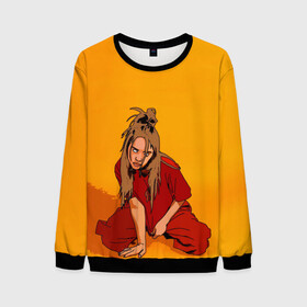 Мужской свитшот 3D с принтом Billie Eilish в Ухте, 100% полиэстер с мягким внутренним слоем | круглый вырез горловины, мягкая резинка на манжетах и поясе, свободная посадка по фигуре | ailish | billi | billie eilish | bury a friend | copycat | crown | dont smile at me | lovely | music | my boy | party favor | pop | били | билли айлиш | музыка | певица | поп | эйлиш