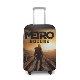Чехол для чемодана 3D с принтом Metro: Exodus в Ухте, 86% полиэфир, 14% спандекс | двустороннее нанесение принта, прорези для ручек и колес | 2019 | 2020 | 2033 | exodus | game | horror | last | light | metro | redux | survival | yelow | боке | градиент | детская | желтый | зомби | игра | игры | метро | монстр | надпись | неон | новинка | постапокалипсис | постапокалиптика | темная