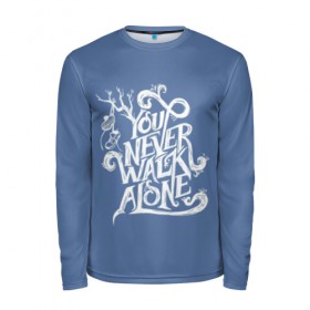Мужской лонгслив 3D с принтом You Never Walk Alone в Ухте, 100% полиэстер | длинные рукава, круглый вырез горловины, полуприлегающий силуэт | army | blackpink | bts | btsarmy | exo | jhope | jimin | jin | jungkook | k pop | kpop | mon | monster | rap | suga | wings | бтс