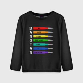 Детский лонгслив 3D с принтом Bangtan Boys BTS в Ухте, 100% полиэстер | длинные рукава, круглый вырез горловины, полуприлегающий силуэт
 | army | bad | boy | bts | btsarmy | exo | jhope | jimin | jin | jungkook | k pop | kpop | mon | monster | rap | suga | wings | бтс | кпоп | поп