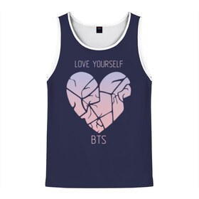 Мужская майка 3D с принтом Love Yourself BTS (JIMIN) в Ухте, 100% полиэстер | круглая горловина, приталенный силуэт, длина до линии бедра. Пройма и горловина окантованы тонкой бейкой | army | bad | boy | bts | btsarmy | exo | jhope | jimin | jin | jungkook | k pop | kpop | mon | monster | rap | suga | wings | бтс | кпоп | поп