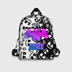 Детский рюкзак 3D с принтом Marshmello в Ухте, 100% полиэстер | лямки с регулируемой длиной, сверху петелька, чтобы рюкзак можно было повесить на вешалку. Основное отделение закрывается на молнию, как и внешний карман. Внутри дополнительный карман. По бокам два дополнительных кармашка | dj | fortnite | marshmello | music | дж | зефир | маршмелоу | музыка | форнайт | фортнайт