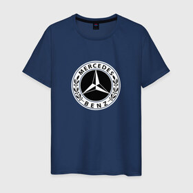 Мужская футболка хлопок с принтом Mercedes-benz в Ухте, 100% хлопок | прямой крой, круглый вырез горловины, длина до линии бедер, слегка спущенное плечо. | mercedes | mercedes benz | купить mercedes | одежда мерседес | одежда мерседес бенц | одежда мерседес купить | футболка mercedes benz | футболка мерседес | футболки mercedes