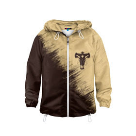 Детская ветровка 3D с принтом Черный Клевер (Черный Бык) 4 в Ухте, 100% полиэстер | подол и капюшон оформлены резинкой с фиксаторами, по бокам два кармана без застежек, один потайной карман на груди | anime | black | black bull | black clover | bull | clover | аниме | аста | астер | бык | клевер | черный | чёрный бык | черный клевер