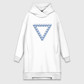Платье-худи хлопок с принтом Объемная геометрия в Ухте,  |  | абстракция | геометрия | иллюзия | тренд | треугольник | треугольники