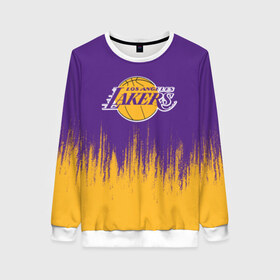 Женский свитшот 3D с принтом LA LAKERS в Ухте, 100% полиэстер с мягким внутренним слоем | круглый вырез горловины, мягкая резинка на манжетах и поясе, свободная посадка по фигуре | los angeles lakers | nba | nba lakers | nba los angeles lakers | леброн джеймс. | лейкерс | лейкерс 2019 | лос анджелес лейкерс | хьюстон лейкерс