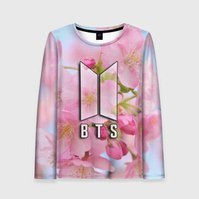 Женский лонгслив 3D с принтом BTS в Ухте, 100% полиэстер | длинные рукава, круглый вырез горловины, полуприлегающий силуэт | bts | j hope | jimin | jin | jungkook | rap monster | rm | suga | бтс | ви | группа | джей хоуп | корейская | музыка | рэп монстр | сюга | цветы | чимин | чин | чонгук | шуга