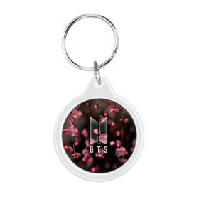 Брелок круглый с принтом BTS в Ухте, пластик и полированная сталь | круглая форма, металлическое крепление в виде кольца | bts | j hope | jimin | jin | jungkook | rap monster | rm | suga | бтс | ви | группа | джей хоуп | корейская | музыка | рэп монстр | сюга | цветы | чимин | чин | чонгук | шуга