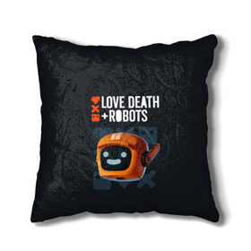 Подушка 3D с принтом Love, Death & Robots в Ухте, наволочка – 100% полиэстер, наполнитель – холлофайбер (легкий наполнитель, не вызывает аллергию). | состоит из подушки и наволочки. Наволочка на молнии, легко снимается для стирки | cartoon | death | fantasy | heavy | horror | metal | miller | netflix | robots | tim | witness | любовь | миллер | мультфильм | робот | роботы | тим | ужасы | фэнтези