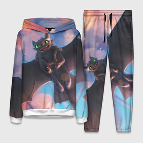 Женский костюм 3D (с толстовкой) с принтом Беззубик в Ухте,  |  | dragon | how | to train | your | астрид | беззубик | викинги | всадник | дракон | как | ночная | олух | приручить | фурия | фэнтези