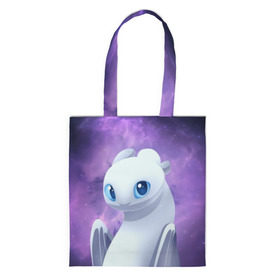 Шоппер 3D с принтом дневная фурия в Ухте, 100% полиэстер | Плотность: 200 г/м2; Размер: 34×35 см; Высота лямок: 30 см | how to train your dragon | light fury | беззубик | дракон | как приручить дракона | ночная фурия