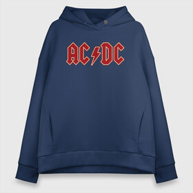 Женское худи Oversize хлопок с принтом AC DC в Ухте, френч-терри — 70% хлопок, 30% полиэстер. Мягкий теплый начес внутри —100% хлопок | боковые карманы, эластичные манжеты и нижняя кромка, капюшон на магнитной кнопке | австралийская | ангус янг | блюз | группа | малькольм янг | рок | рок н ролл | стиви янг | хард