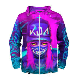 Мужская ветровка 3D с принтом League of legends (Akali Kda) в Ухте, 100% полиэстер | подол и капюшон оформлены резинкой с фиксаторами, два кармана без застежек по бокам, один потайной карман на груди | akali | akali kda | game | league | league of legends | league of legends akali kda | legends | riot games | акали | игра | лига легенд