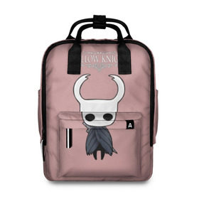 Женский рюкзак 3D с принтом Hollow Knight в Ухте, 100% полиэстер | лямки с регулируемой длиной, сверху ручки, чтобы рюкзак нести как сумку. Основное отделение закрывается на молнию, как и внешний карман. Внутри два дополнительных кармана, один из которых закрывается на молнию. По бокам два дополнительных кармашка, куда поместится маленькая бутылочка
 | Тематика изображения на принте: game | games | hollow knight | indie | игра | игры | инди | рыцарь