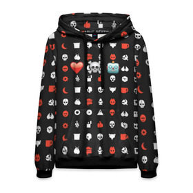 Мужская толстовка 3D с принтом Love, Death + Robots в Ухте, 100% полиэстер | двухслойный капюшон со шнурком для регулировки, мягкие манжеты на рукавах и по низу толстовки, спереди карман-кенгуру с мягким внутренним слоем. | dead | deads | death | netflix | pattern | robot | robots | и роботы | любовь | мультик | нетфликс | паттерн | роботы | сериал | смайлики | смайлы