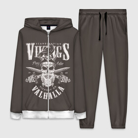 Женский костюм 3D с принтом Vikings в Ухте,  |  | beard | bird | black | crow | death | emblem | evil | logo | mustache | retro | sign | skull | symbol | vikings | vintage | warriors | weapon | агрессия | борода | викинги | воины | ворона | зло | знак | кос | логотип | мечи | надпись | оружие | птица | р
