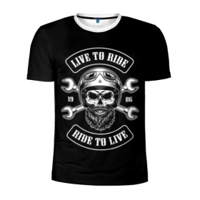 Мужская футболка 3D спортивная с принтом Vintage motorcycle label в Ухте, 100% полиэстер с улучшенными характеристиками | приталенный силуэт, круглая горловина, широкие плечи, сужается к линии бедра | Тематика изображения на принте: beard | biker | emblem | font | for | helmet | inscripti | logo | monochrome | motorcycle | mustache | retro | ride | sign | skull | sticker | vintage | байкер | борода | для | знак | инструмент | кататься | ключи | логотип | люблю | мотоцикл | 