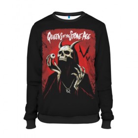 Женский свитшот 3D с принтом Queens of the Stone Age в Ухте, 100% полиэстер с мягким внутренним слоем | круглый вырез горловины, мягкая резинка на манжетах и поясе, свободная посадка по фигуре | josh homme | metal | qotsa | queens of the stone age | rock | группы | метал | музыка | рок