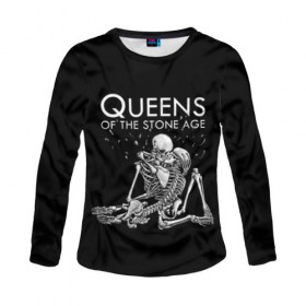 Женский лонгслив 3D с принтом Queens of the Stone Age в Ухте, 100% полиэстер | длинные рукава, круглый вырез горловины, полуприлегающий силуэт | Тематика изображения на принте: josh homme | metal | qotsa | queens of the stone age | rock | группы | метал | музыка | рок