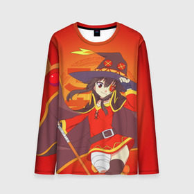 Мужской лонгслив 3D с принтом KonoSuba. Мегумин в Ухте, 100% полиэстер | длинные рукава, круглый вырез горловины, полуприлегающий силуэт | kono suba | konosuba | megumin | аниме | богиня благославляет этот прекрасный мир | да будет благословенен этот прекрасный мир | коно суба | коносуба | манга | мегумин | мэгумин