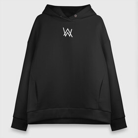 Женское худи Oversize хлопок с принтом Alan Walker в Ухте, френч-терри — 70% хлопок, 30% полиэстер. Мягкий теплый начес внутри —100% хлопок | боковые карманы, эластичные манжеты и нижняя кромка, капюшон на магнитной кнопке | Тематика изображения на принте: alan | alan walker | edm | music | алан уокер | музыка | песни алана уокера