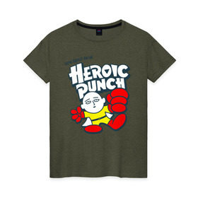 Женская футболка хлопок с принтом One Punch Man в Ухте, 100% хлопок | прямой крой, круглый вырез горловины, длина до линии бедер, слегка спущенное плечо | one punch man | onepunchman | oppai | аниме | ван панч мен | ванпанчмен | манга | сайтама | супергерои | человек один удар